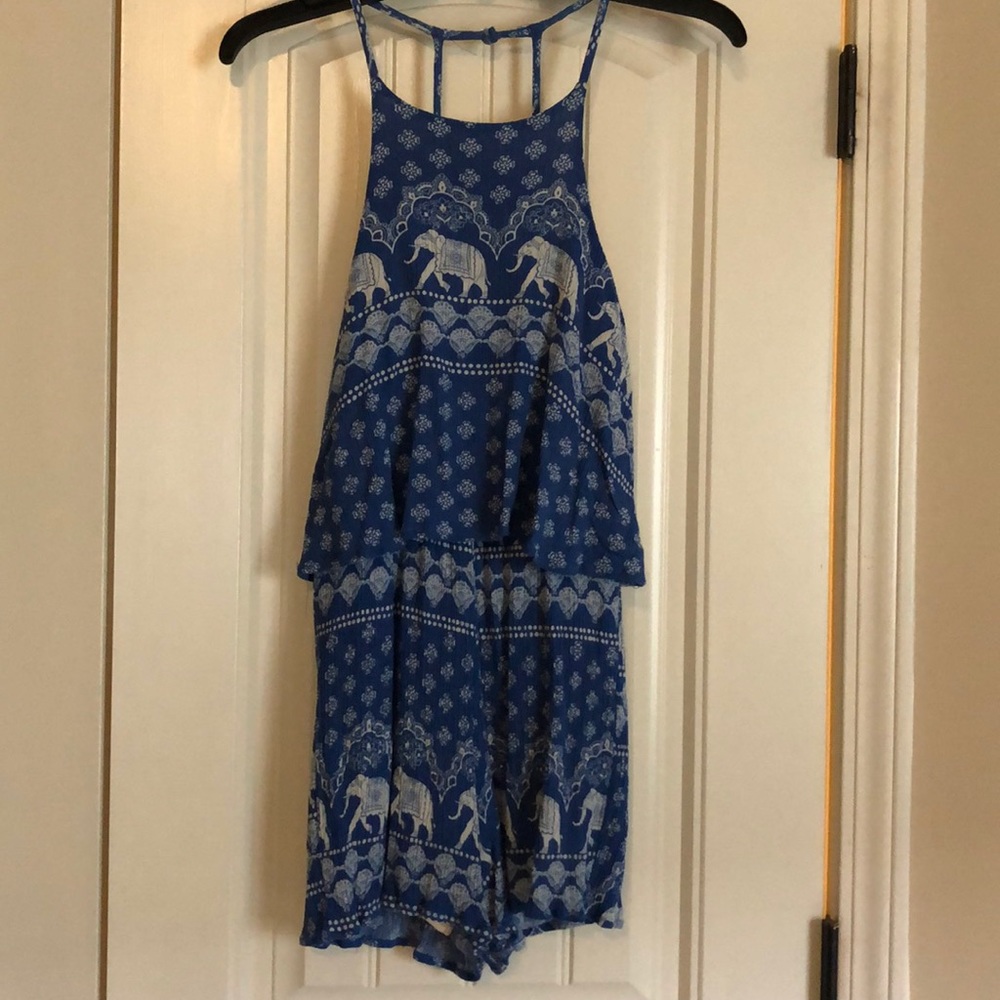 Blue Elephant Romper